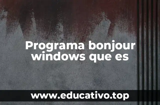 Programa bonjour windows que es