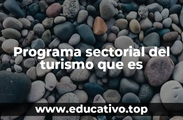 Programa sectorial del turismo que es