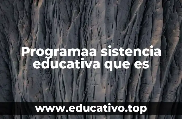 Programaa sistencia educativa que es