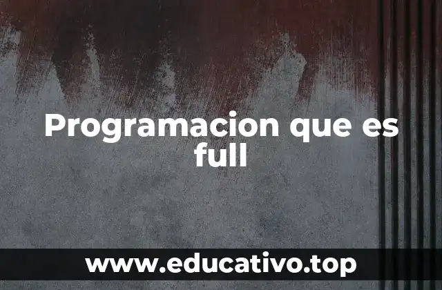 Programacion que es full