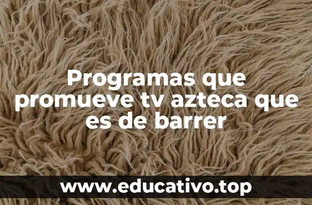 Programas que promueve tv azteca que es de barrer
