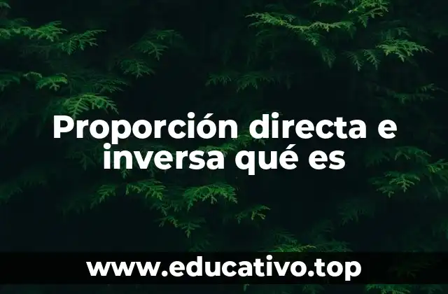 Proporción directa e inversa qué es