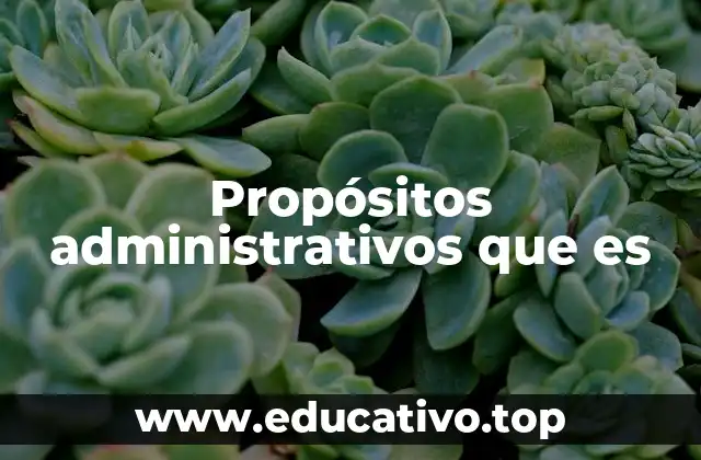 Propósitos administrativos que es