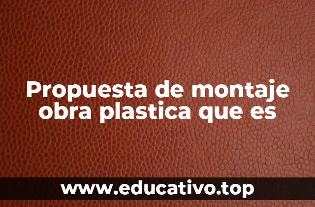 Propuesta de montaje obra plastica que es