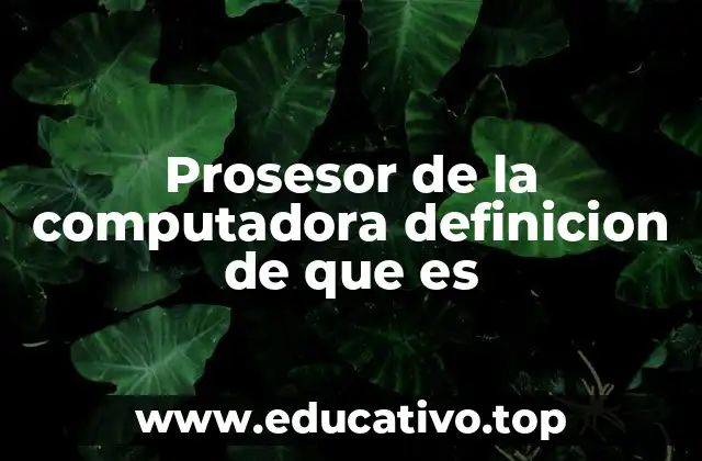 Prosesor de la computadora definicion de que es