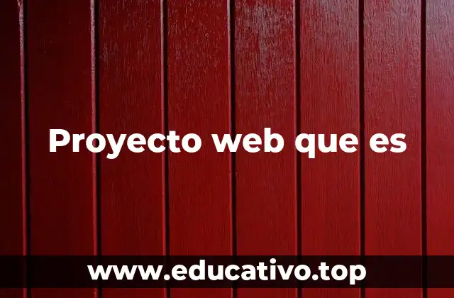 Proyecto web que es