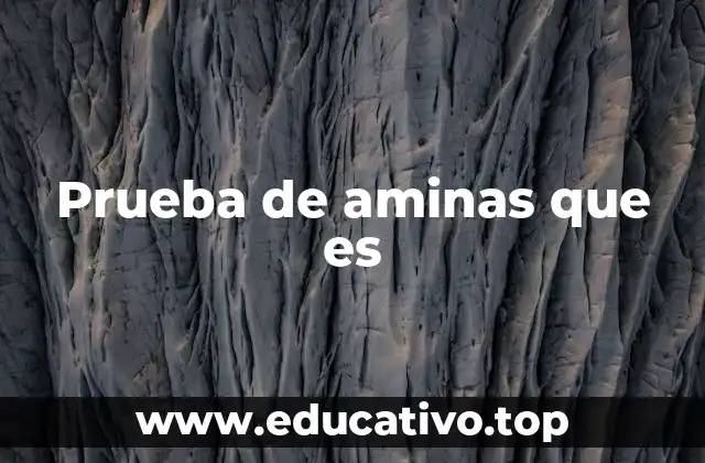Prueba de aminas que es
