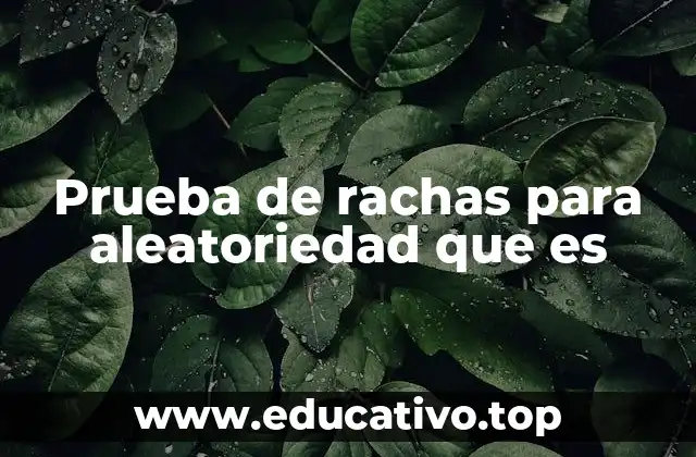 Prueba de rachas para aleatoriedad que es