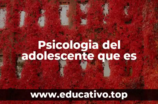 Psicologia del adolescente que es