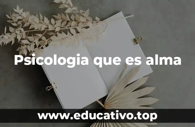Psicologia que es alma