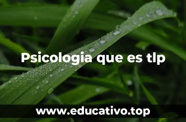 Psicologia que es tlp