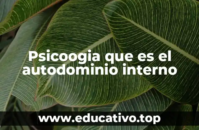 Psicoogia que es el autodominio interno