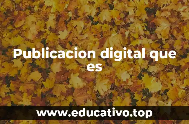 Publicacion digital que es