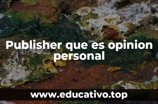 Publisher que es opinion personal