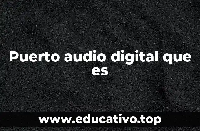 Puerto audio digital que es