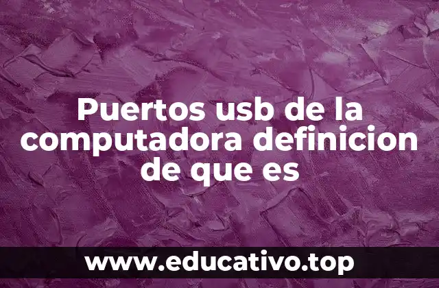 Puertos usb de la computadora definicion de que es