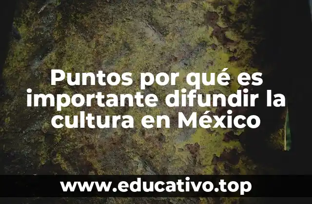 Puntos por qué es importante difundir la cultura en México
