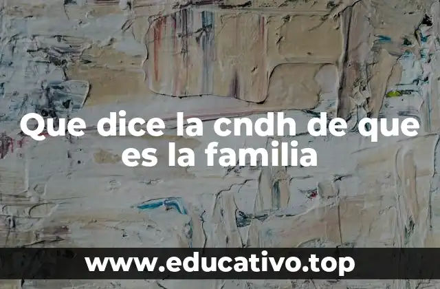 Que dice la cndh de que es la familia