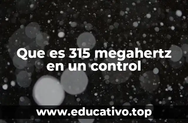 Que es 315 megahertz en un control