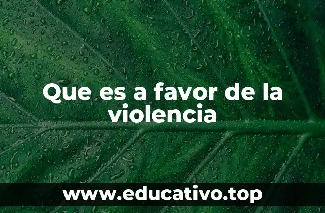 Que es a favor de la violencia