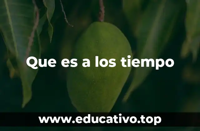Que es a los tiempo