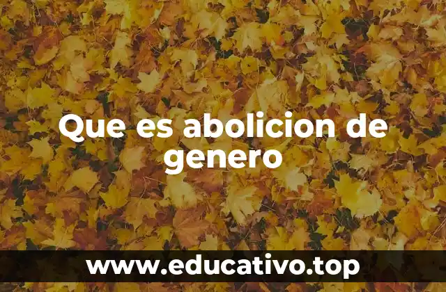 Que es abolicion de genero