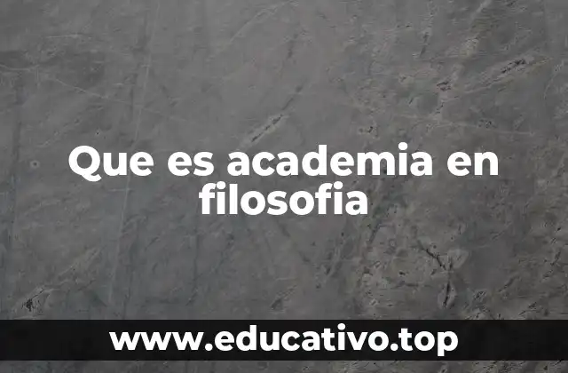 Que es academia en filosofia