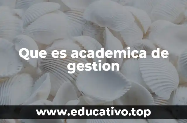 Que es academica de gestion