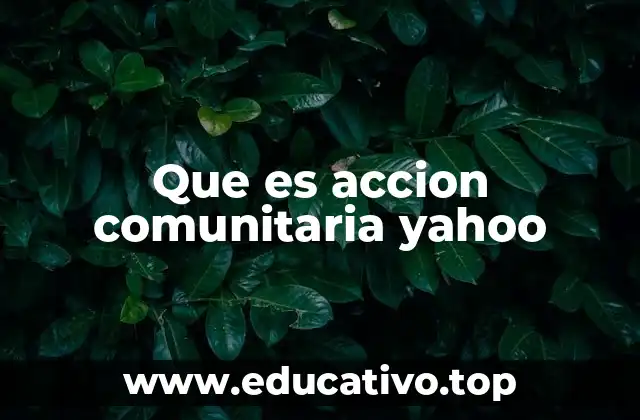 Que es accion comunitaria yahoo