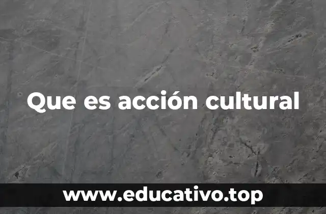 Que es acción cultural