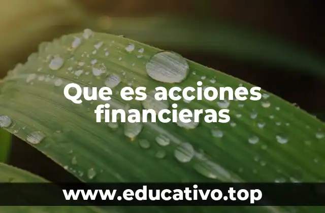 Que es acciones financieras