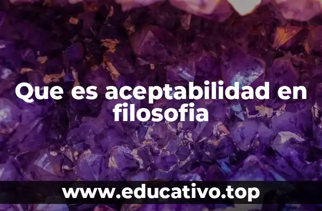 Que es aceptabilidad en filosofia