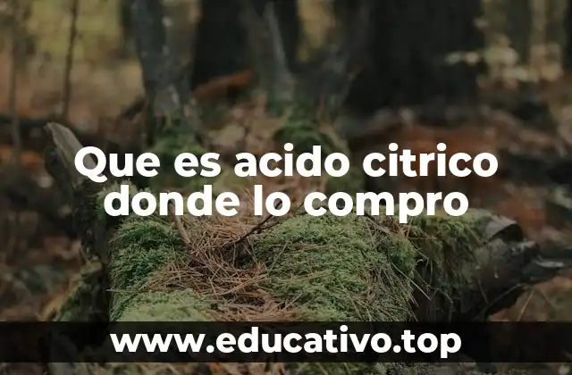 Que es acido citrico donde lo compro