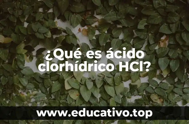 ¿Qué es ácido clorhídrico HCl?