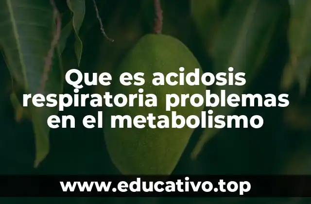 Que es acidosis respiratoria problemas en el metabolismo
