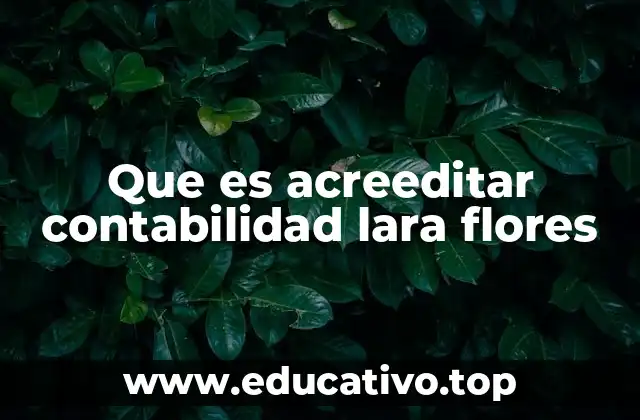 Que es acreeditar contabilidad lara flores