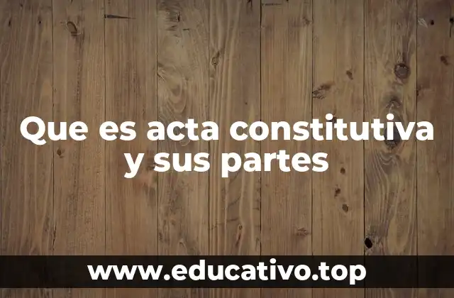 Que es acta constitutiva y sus partes