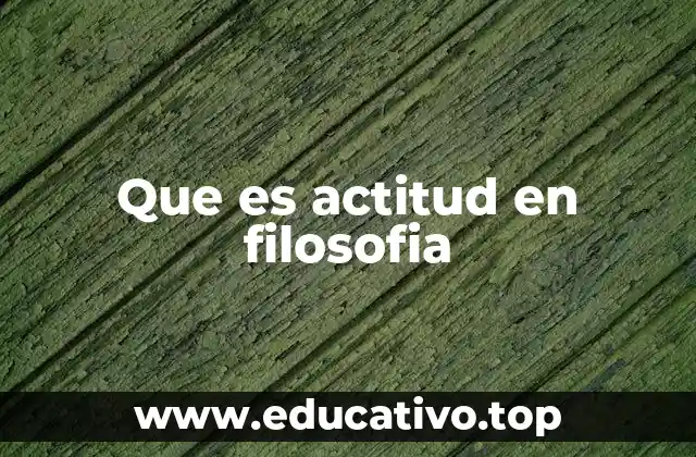 Que es actitud en filosofia