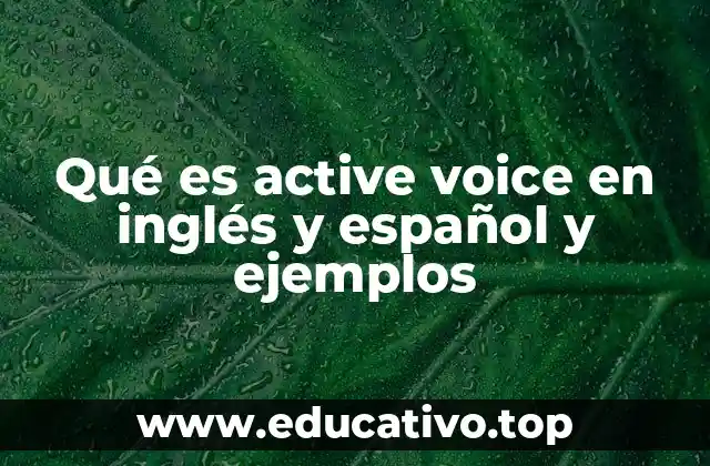 Qué es active voice en inglés y español y ejemplos