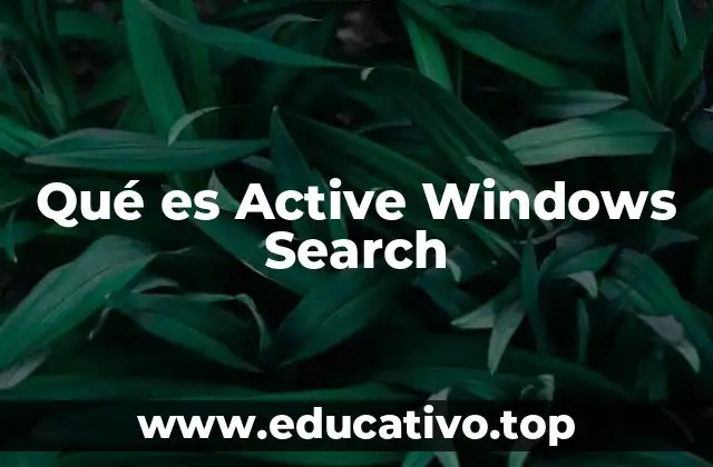 Qué es Active Windows Search