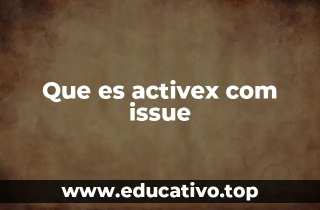 Que es activex com issue