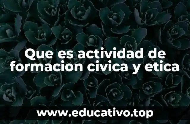 Que es actividad de formacion civica y etica