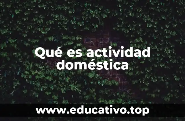 Qué es actividad doméstica