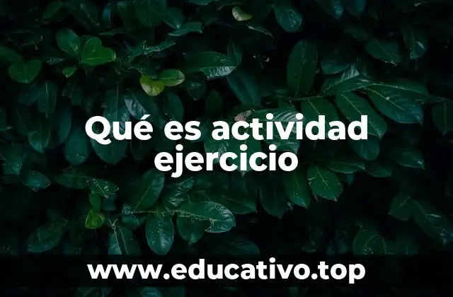 Qué es actividad ejercicio