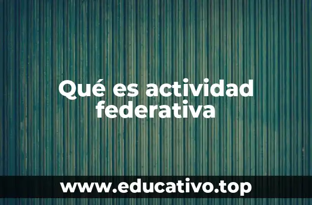 Qué es actividad federativa