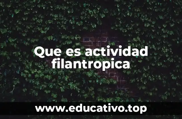Que es actividad filantropica