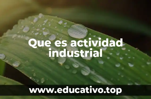 Que es actividad industrial