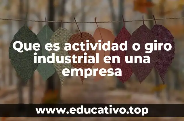 Que es actividad o giro industrial en una empresa