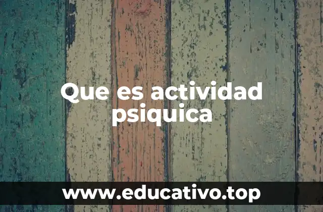 Que es actividad psiquica