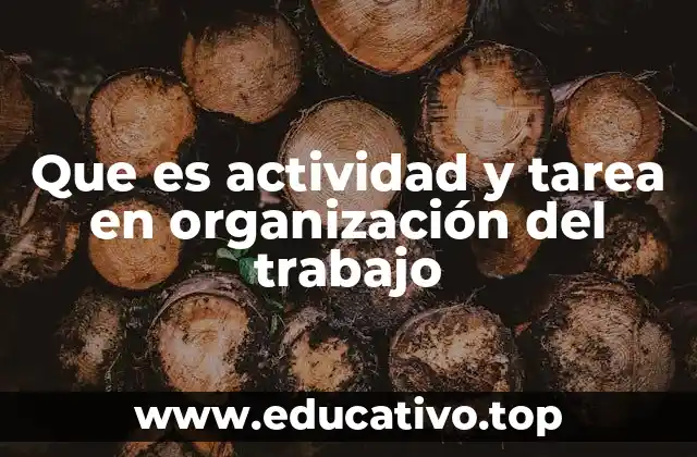 Que es actividad y tarea en organización del trabajo